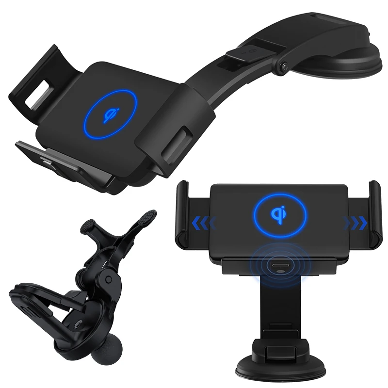 

15W Car Wireless Charger Auto Clamping Phone Mount Holder for XiaoMi Samsung Galaxy Fold Z Fold 2 iPhone 11 XS Max Huawei Mate X