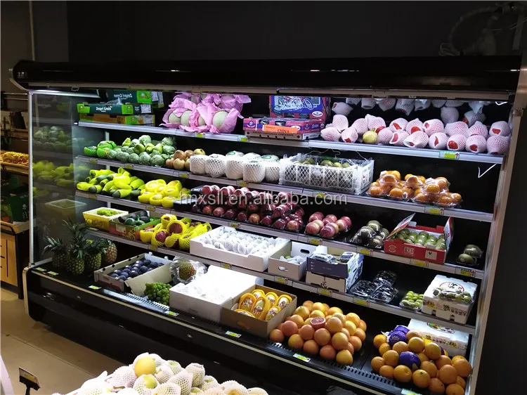 Supermarket Multi-deck Open Display Chiller for Vegetables Fruits Milk in Malaysia