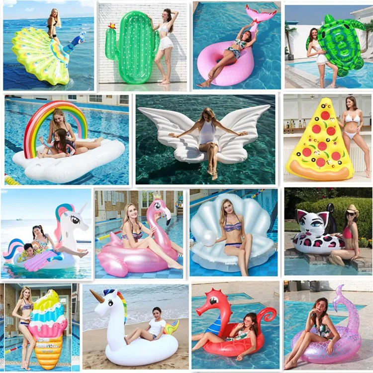 

Fruit Rainbow Animal Summer Swimming Pool Chaise Lounge Piscine Pvc Inflatable Floating Row Float Raft Fun Water Toy