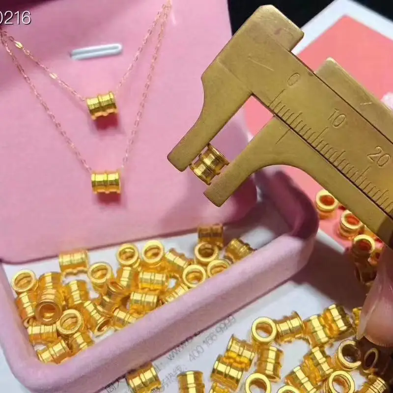 

18K Pure Gold 3D Hard Gold Xiaoman Waist Explosion Pendant Necklace Lady Jewelry, Golden