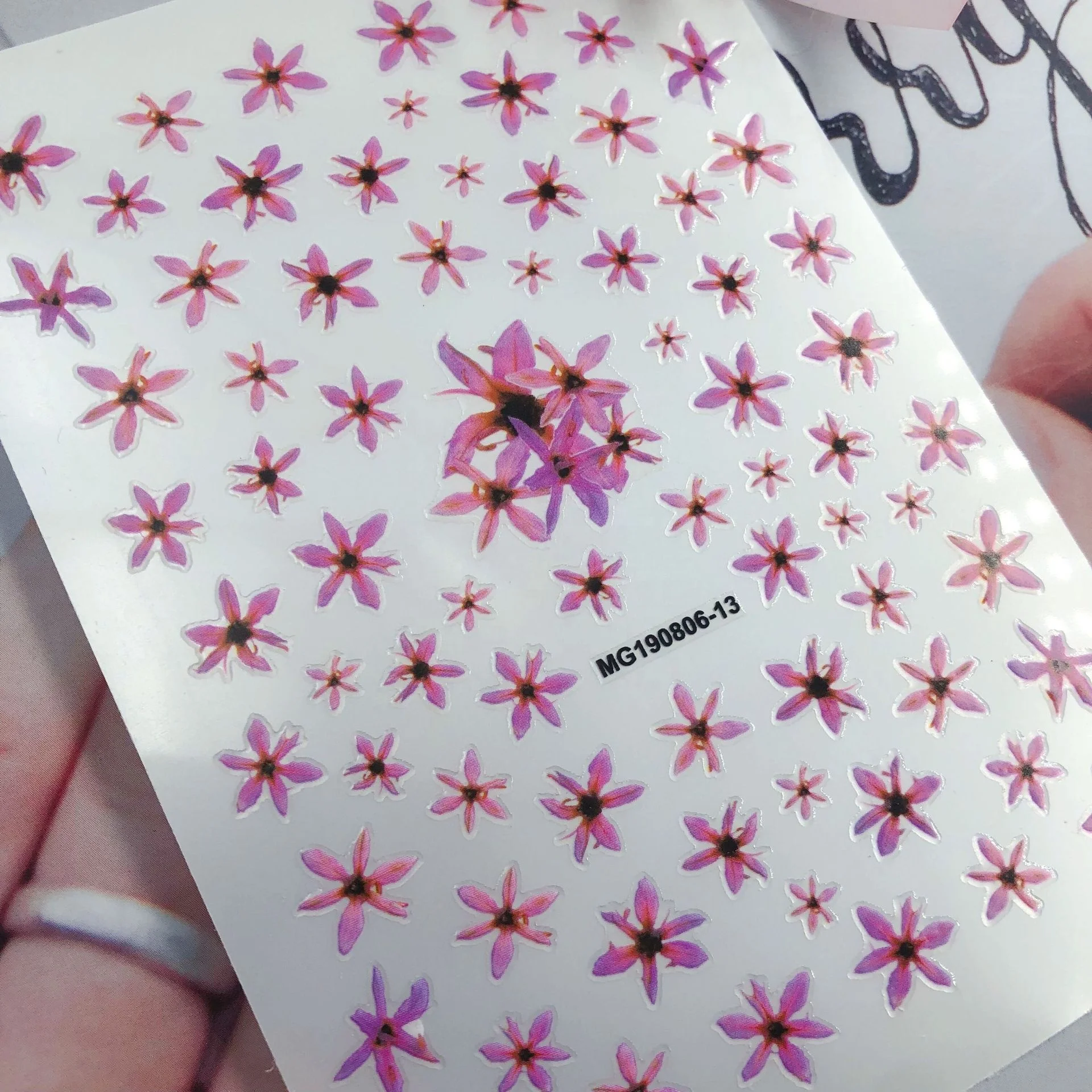 

3D dried flower nail art sticker beauty nail decals, Colorful