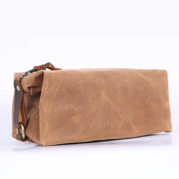 men's waxed canvas toiletry bag