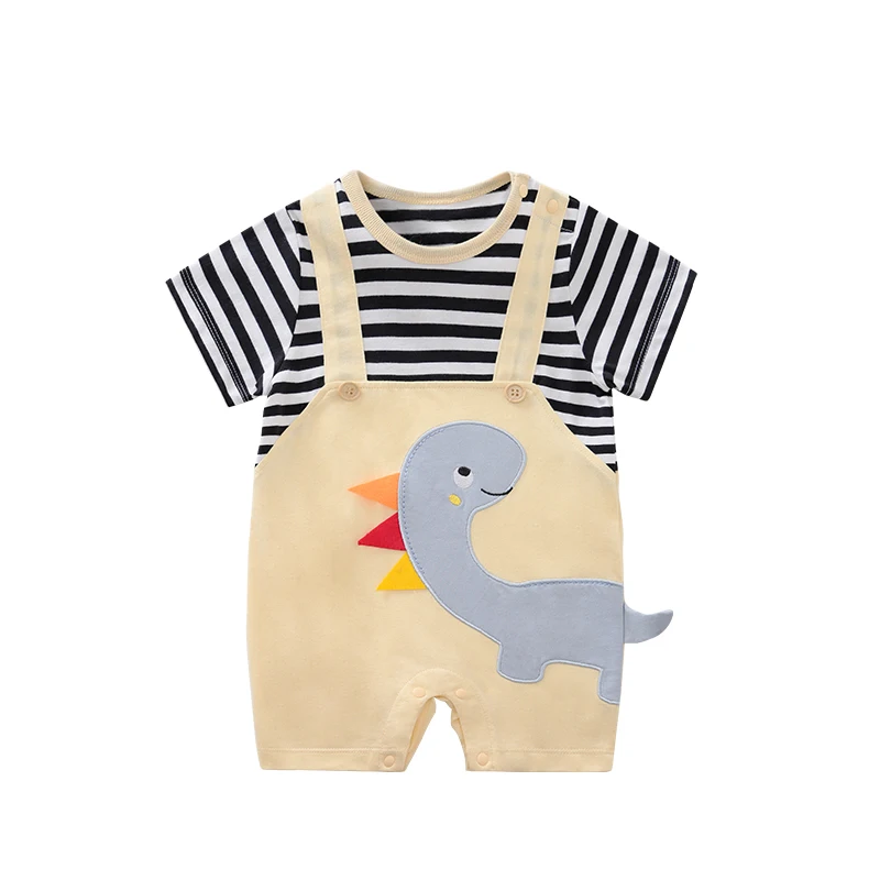 

2021 new Jumpsuit 100% cotton baby Jumpsuit cute little dinosaur pattern clothes newborn short sleeve