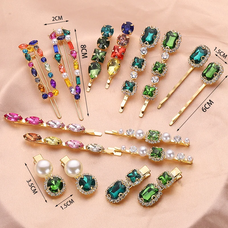 

JUHU hair clips 2021 hairpin wave bangs clip fashion wild sweet style jewelry for women hair pins accessories crystal, Gold