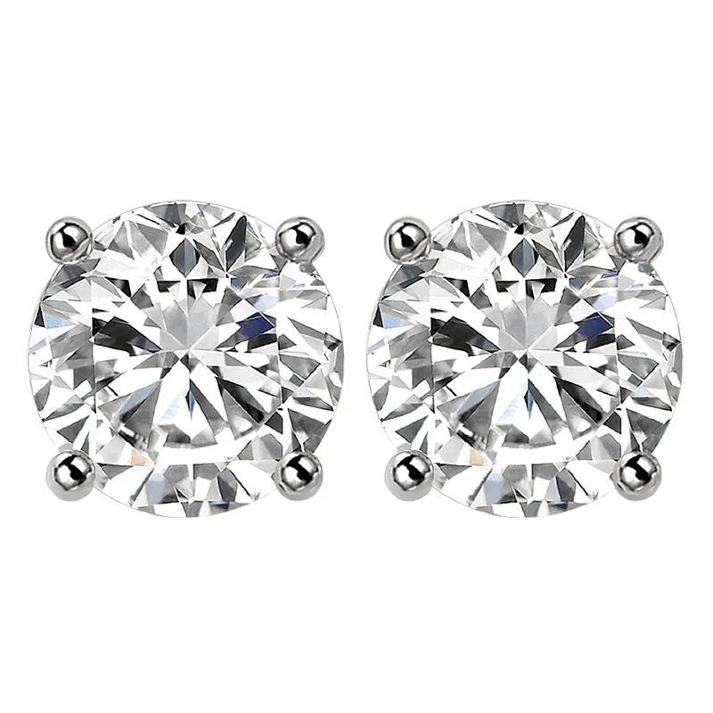 

Best Seller Real Gold 10K 14K 18K 4 Prong Set Round Cut 6mm Earring Stud VVS White Moissanite Diamond Earring