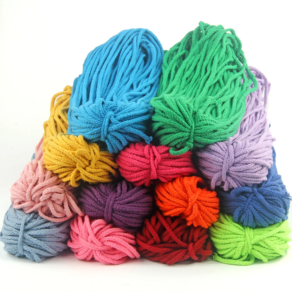 

[10]Eight-strand twisted hollow cotton rope 5mm color hand-woven 8-strand twisted rope 5mm hat rope drawstring