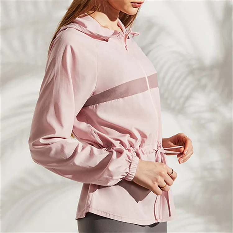 

Quick Dry Gym Hoodies Breathable Yoga zipper Coat Sports Running Jacket Women, Pink,white,black
