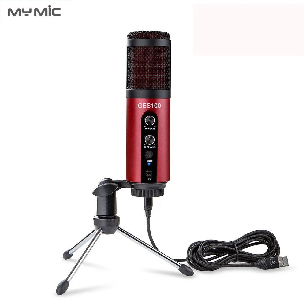 

MY MIC GES100 Condenser USB Microphone Studio Recording mic with 192khz Sample Rate for Computer Gaming Streaming Podcasting, Black