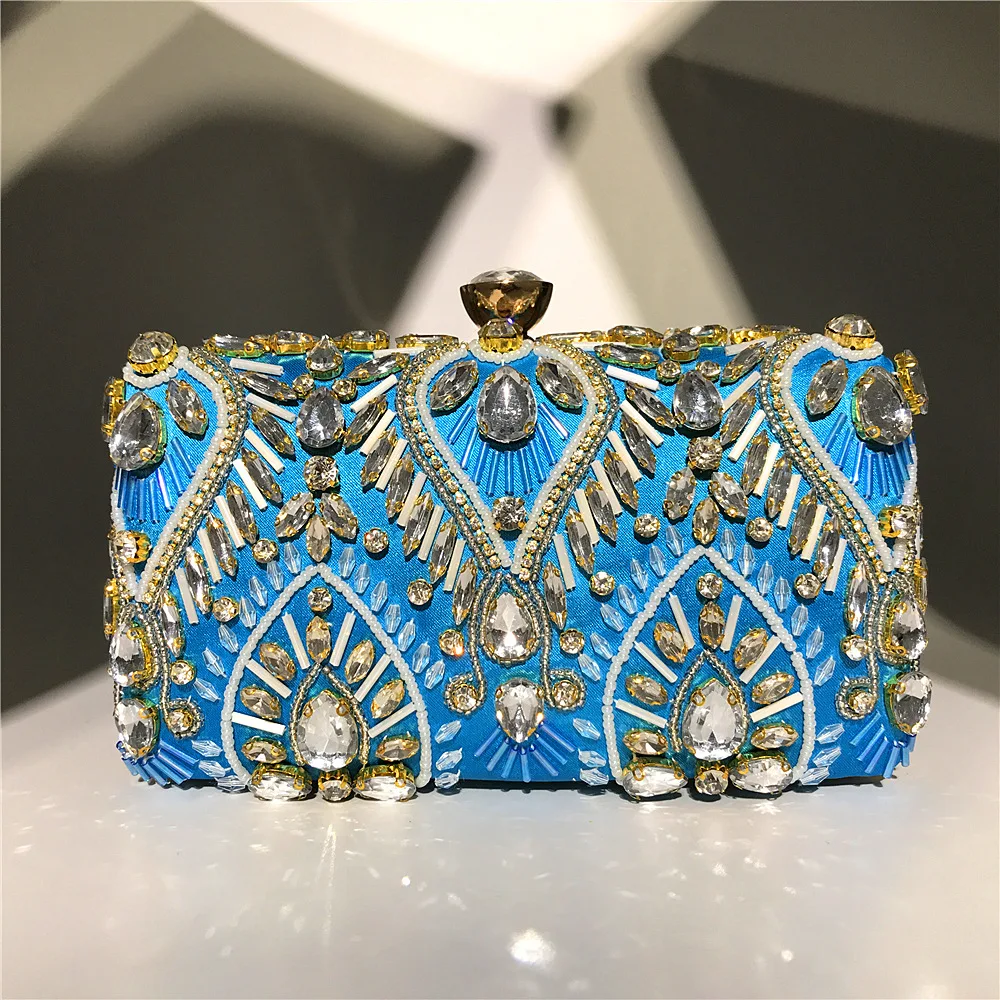

BM5012 2021 Women Ladies Party Wedding Handmade Crystal Diamond Rhinestones Clutch Evening Bags