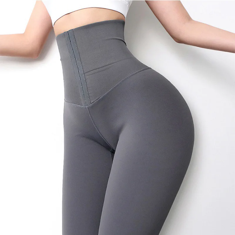 

Wholesale High Waist Trainer Workout Leggings Tummy Control Yoga Pants Sport Tights With Strong Hook, 2 colors, as picture showed