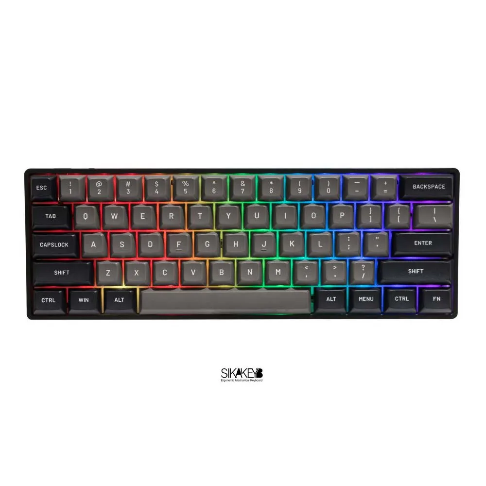 

New product SIKAKEYB series OEM ODM RGB BT USB 2.4G 3-mode-keyboard 61keye PBT two-color keycap %60 mechanical keyboard