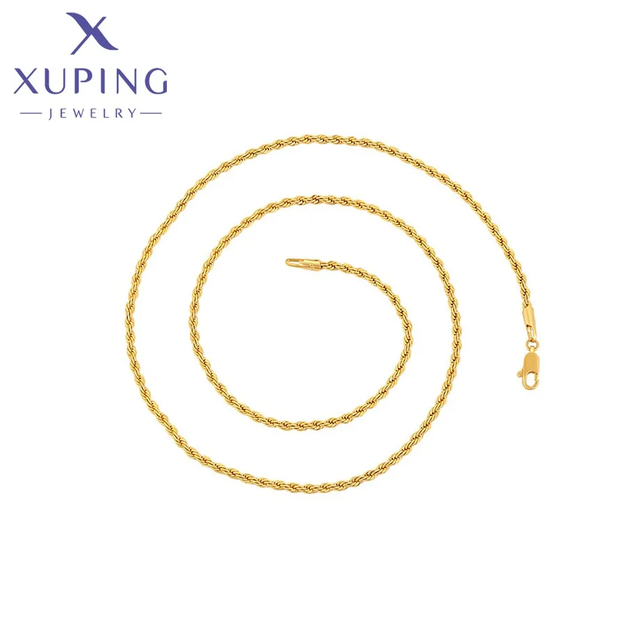 

X000741418 XuPing Jewelry Elegant exquisite 24k gold simple chain ladies chain