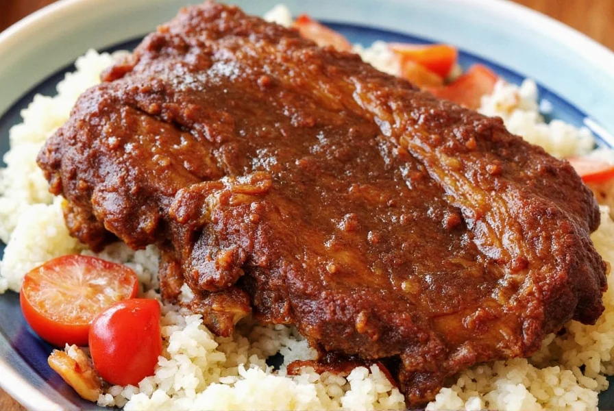 Ribs in a slow cooker rack