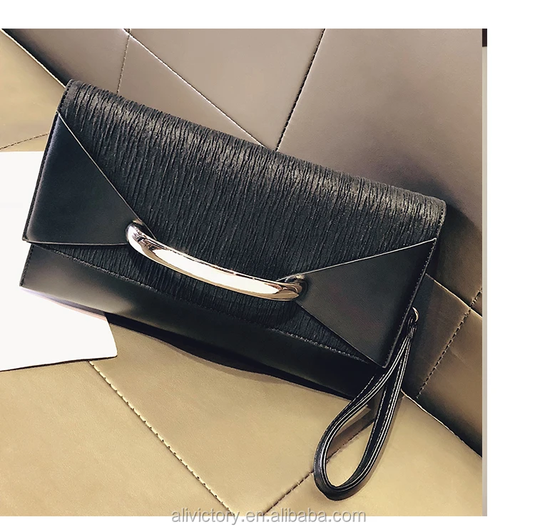 Gris Hengxing Women Envelope Clutch PU Leather Purses Sac de soirée Porte-Monnaie Sac à Main