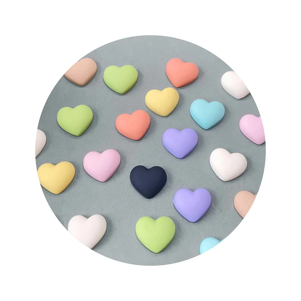 Colorful Heart Flatback Stickers DIY Resin Beads for Children's DIY Toys Shoe Decorative Charms Jewelry Creations