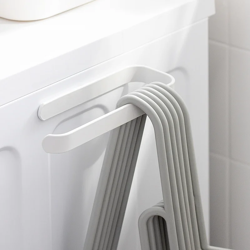 

U-shaped metal wall hanger hook Display stand Home organizer shelf holder for hangers towel frame with adhesive