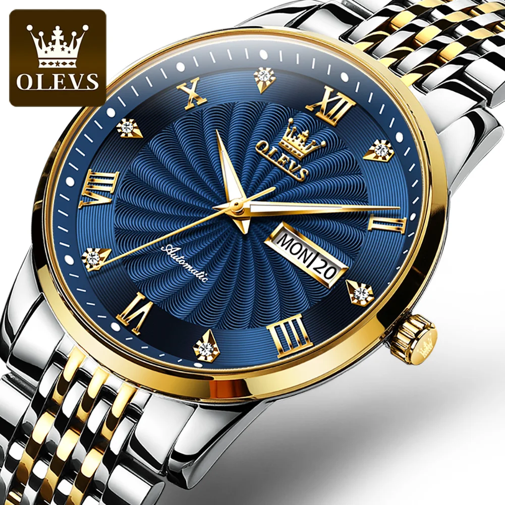 

OLEVS 6630 Luxury Watch Mechanical Moon Phase Calendar High Quality Automatic Tourbillon Mechanical Man Watch