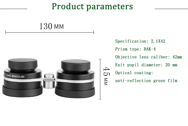 Portable Binocular Telescope 2.1x42 Hd Viewing Theater Mirror And