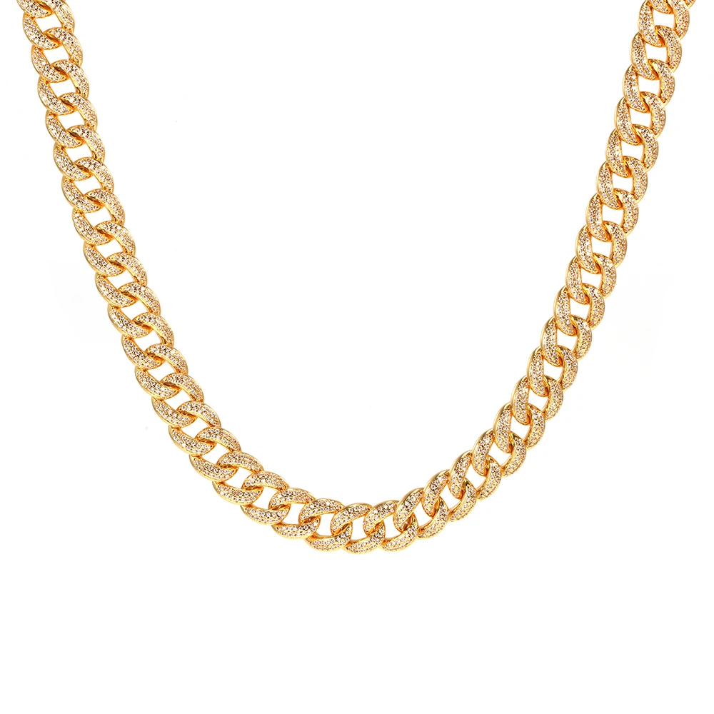 

FOXI in stock hot-sale fashionable minimalistic gold-plated cuba necklaces, Silvery
