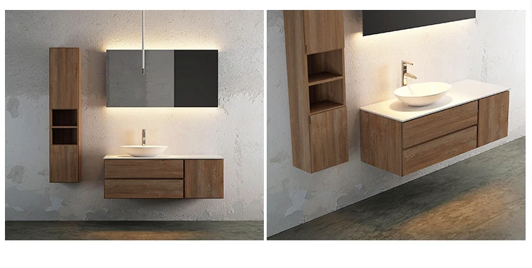 Modern style solid wood hanging bathroom cabinets for bathroom projects