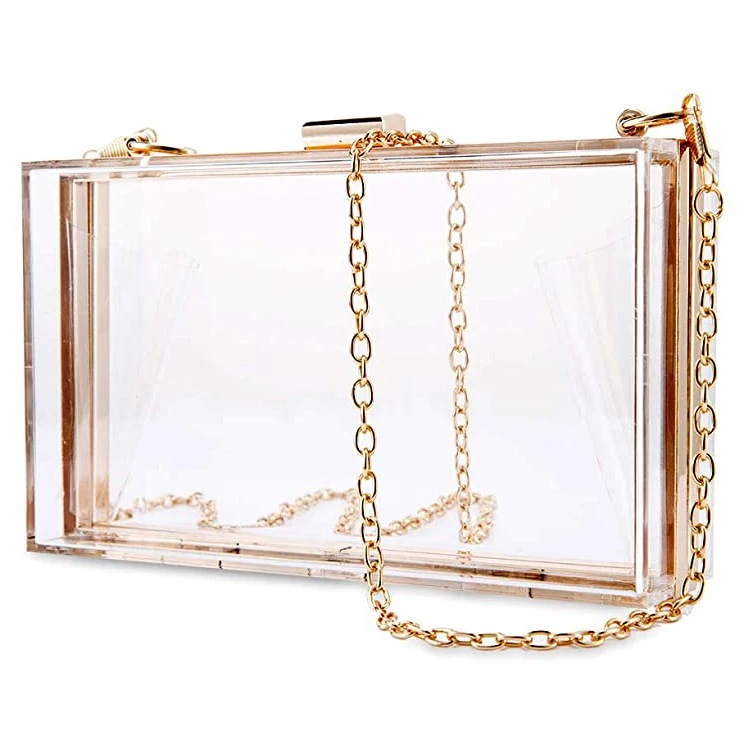 

Wholesale Ladies acrylic Bags Clear Purse Bag Crossbody Box Clutch For Girls, Customized