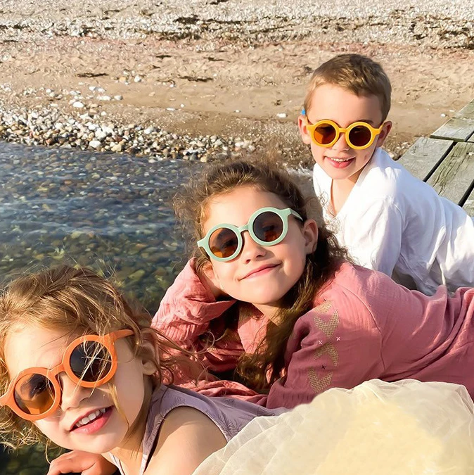 

NWOGLSS 1319 colorful Child Baby Glasses Quality Round Kids Sunglasses 2021