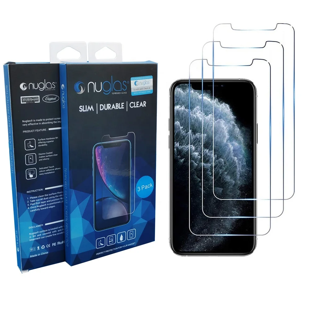 Factory Wholesale  for iPhone 11 Pro max 3 pack glass screen protector