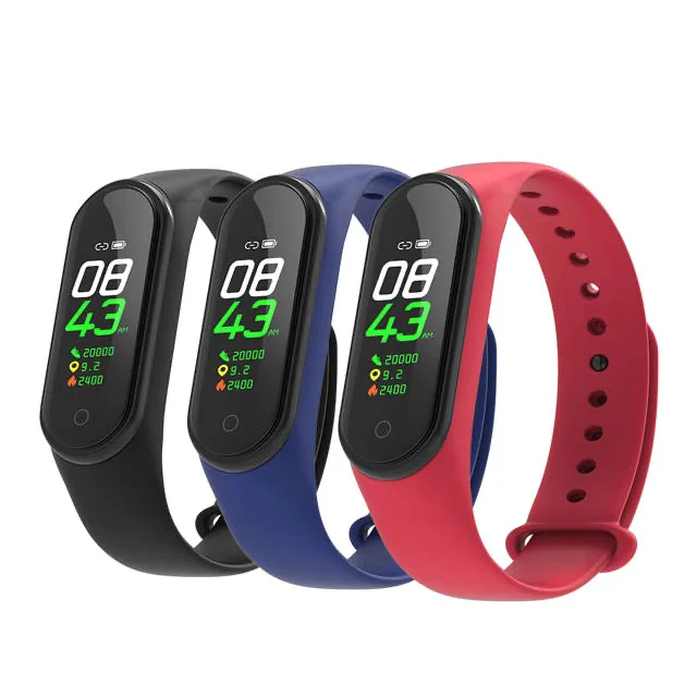 

M4 0.96 inch IP67 Waterproof Heart Rate Monitor Fitness Tracker M3 M4 Smart Bracelet Smartwatch, Blue, black, red, ect