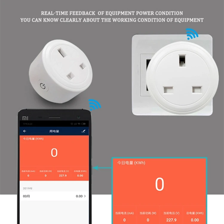 OEM/ODM Electrical Smart Plug UK Wifi Power Plug via Android and IOS for Smart Home with Alexa Google Home Smart Plug