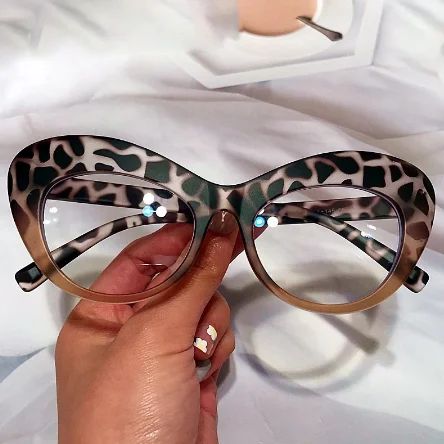 

Clear Anti Blu Ray Lens Eyewear Fashion Colorful Cat Eye Women Optical Glasses Frame Spring Hinge Men Leopard Eyeglasses Frame