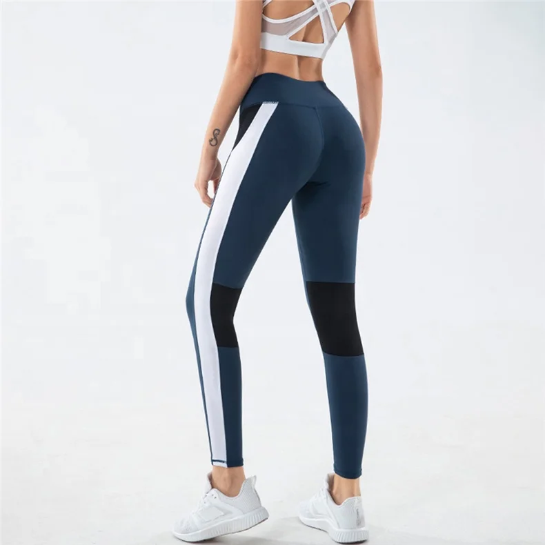

Wholesale High Quality Gym Wear Compression Pants Sports Leggings Fitness Women Workout Pants with Pocket, Blue/black or customized