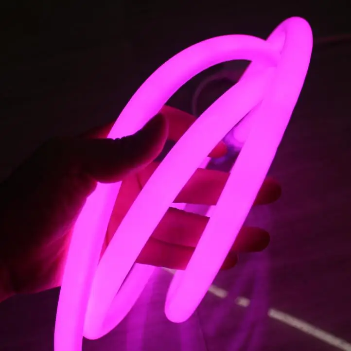 

25mm pink led round light 360 degree led neon flex red yellow blue green white