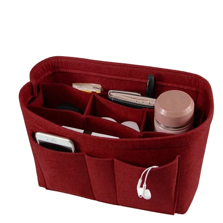 

Felt makeup bag insert handbag removable organizer toiletry storage bags