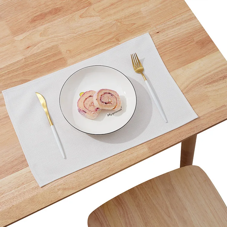 

Cheap Price Size 40*30 CM Washable Sublimation Soft Linen Table Mats Eat Meal Mat