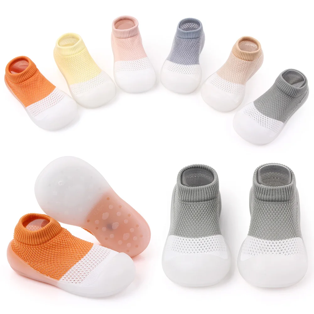 High quality soft rubber summer mesh baby toddler socks shoes floor socks supplier