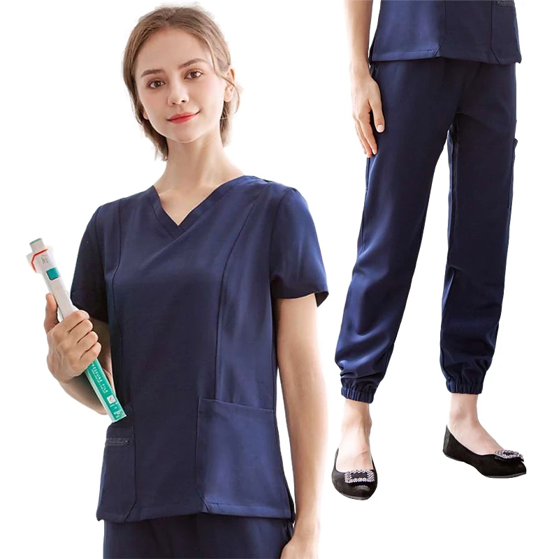 

RTS Cheap Short sleeve medical scrubs nurse hospital uniforms/ nursing scrubs uniform for Top, Blue, pink