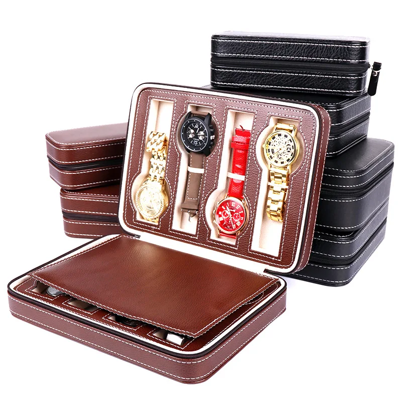 

Zipper travel watch case leather watch bags, Custom