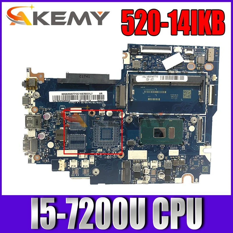 

CIUYA YB SA SB LA-E541P 5B20N67526 For Yoga 520-14IKB Flex 5-1470 Laptop Motherboard I5-7200U CPU DDR4
