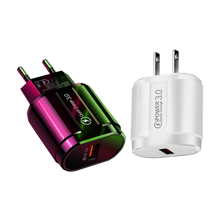 
Hot Selling Qualcomm Quick Charge QC 3.0 Fast USB 18W Phone Wall Charger 