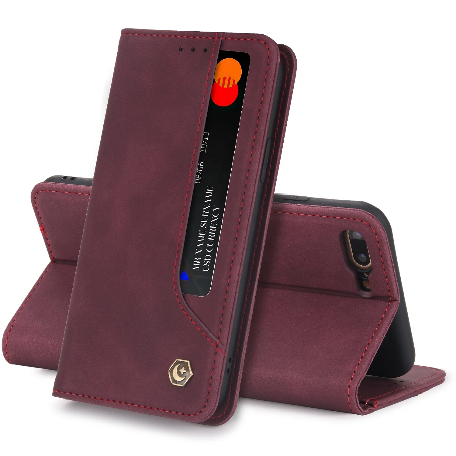 

Magnetic Leather Case For iPhone 6 6S 7 8 Plus SE 2020 Wallet Card Flip Phone Cover PU Leather Phone Casing