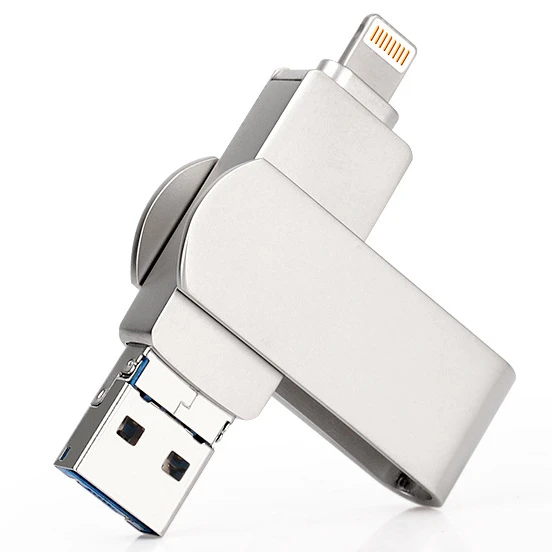 

Factory Wholesale Pendrive 3 in 1 OTG 3.0 For Iphone Smartphone Computer With Customized Logo 8GB 16GB 32GB 64GB 128GB