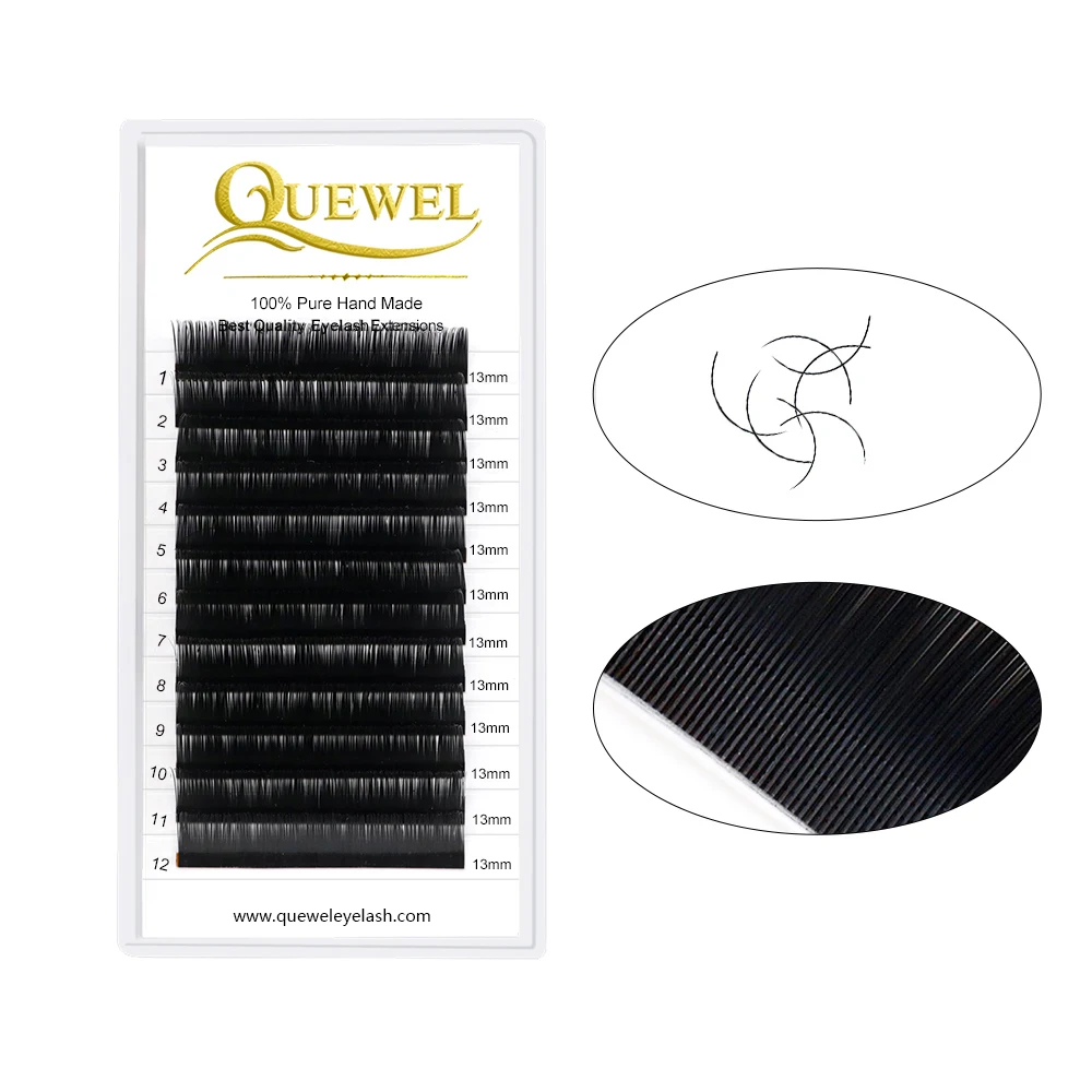 

Quewel Laser Classic Lashes Extension Wholesale Mink Individual Eyelash Extensions Tray Private Label Custom