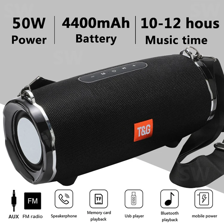 TG187 Speaker waterproof 4400mah high sound bass 50 watt subwoofer BT super bass wierless portable powerful bluetooth speaker - ANKUX.COM