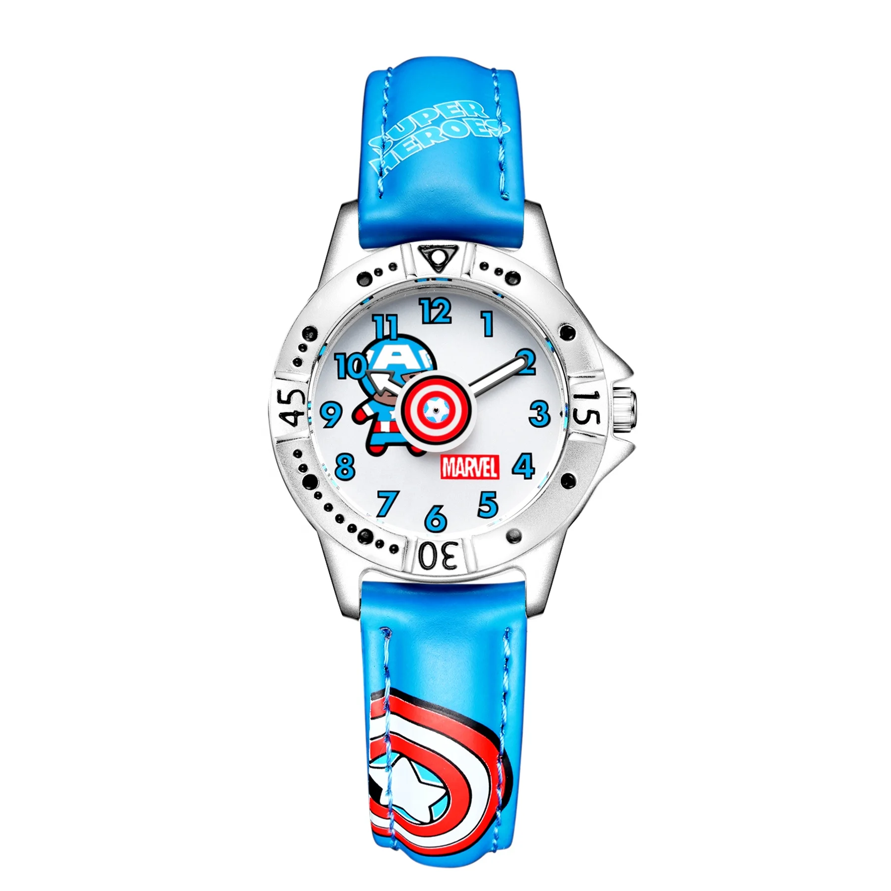 

Cute Captain America Cartoon Second Hand Licensed Kids Reloj for Children Gifts
