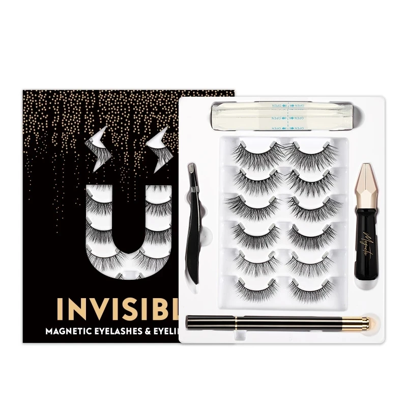 

Invisible Magnetic Eyelashes 25mm Natural Eye lashes Set Wholesale Vendor Packaging Rodan Field Eyeliner Tweezer False Eyelash