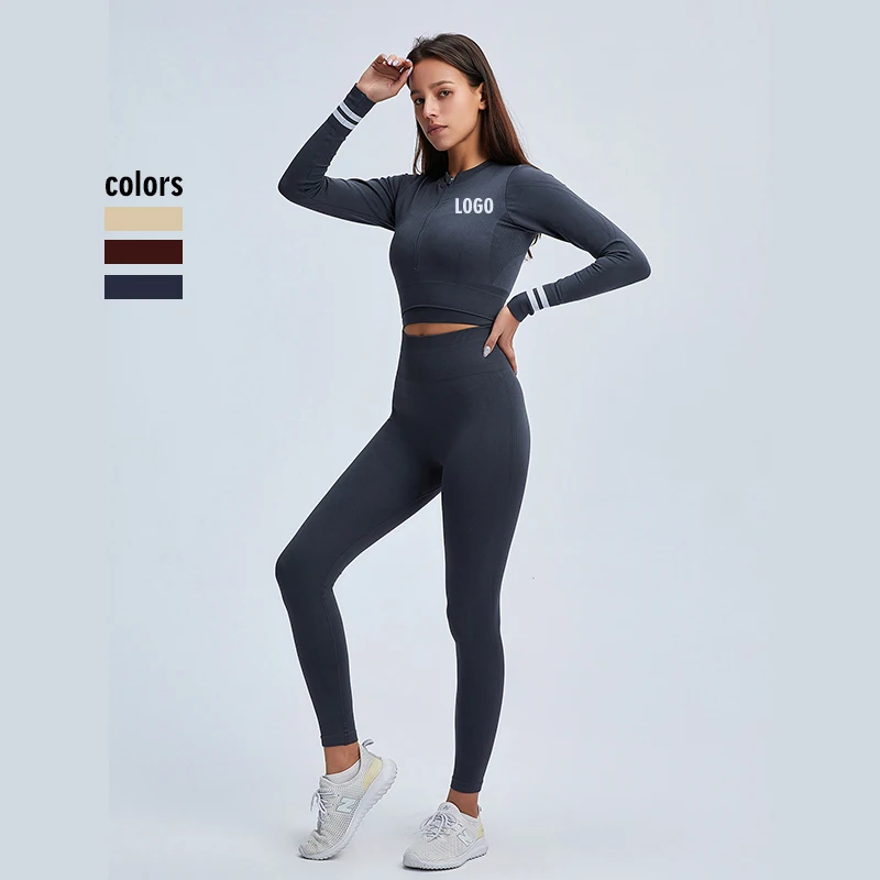 

Factory Price Women Fitness High Elastic Sports Running Fitness Crop Top Slim Long Sleeve women Top Yoga Shirt