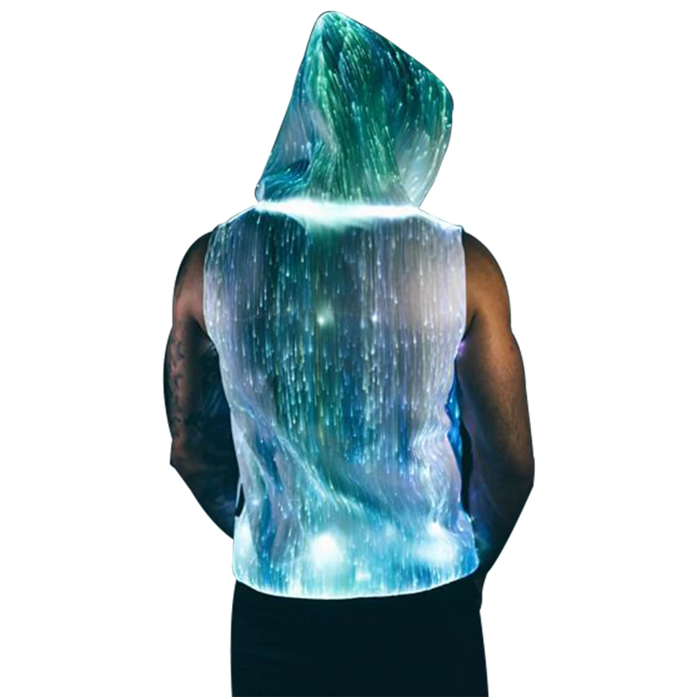 

Wholesale led fiber hoodie light up luminous rgb led hoodie clothing