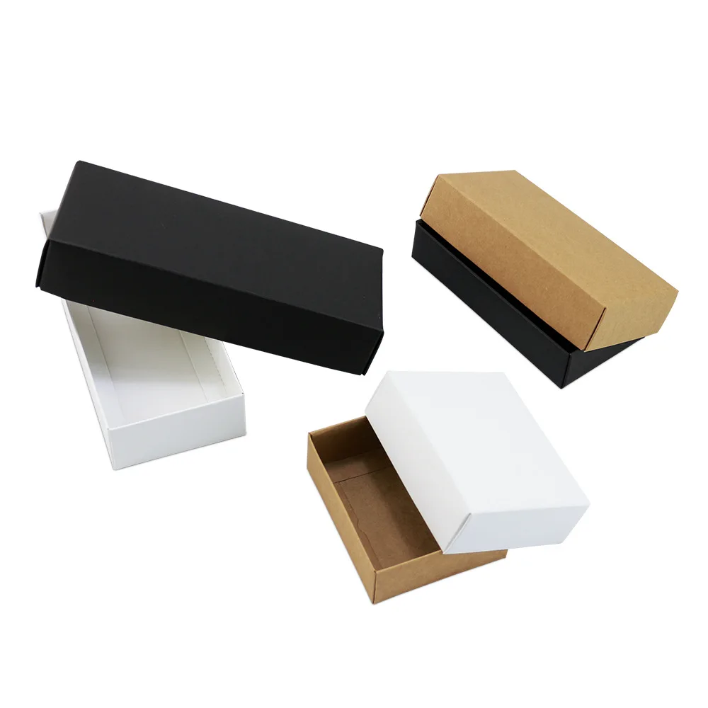 

Collapsible Kraft paper luxury packing small wedding gift boxes customized lid and base jewelry box