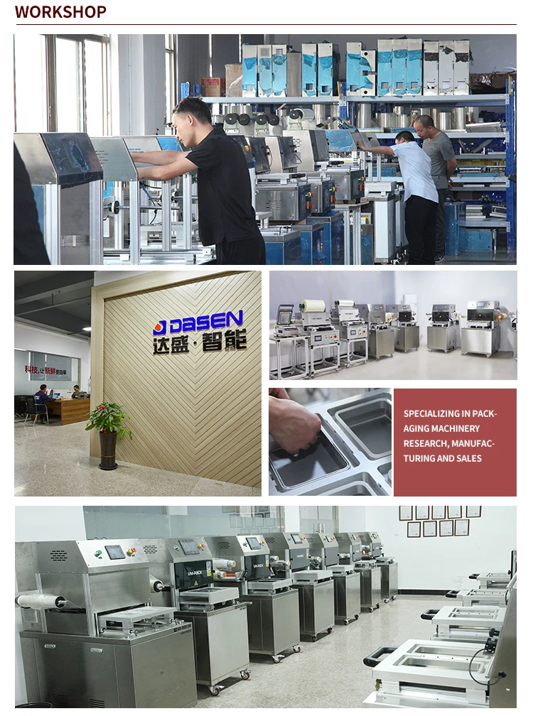 Food Vegetable Automatic Vacuum Skin Packaging Machine For Restaurant-skin pack tray sealer