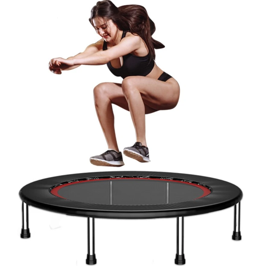 

Max Bearing 300kg 40" Foldable Fitness Rebounde Adjustable Handle Indoor Workout Trampolines without Net Unisex Cloth, As image